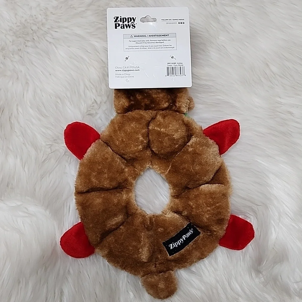Zippy Paws Reindeer Squeeker Dog Toy New with Tags